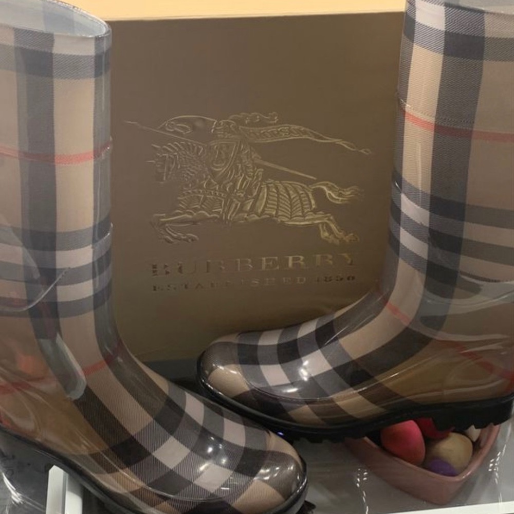 Women’s Burberry Nova Check Rain Boots